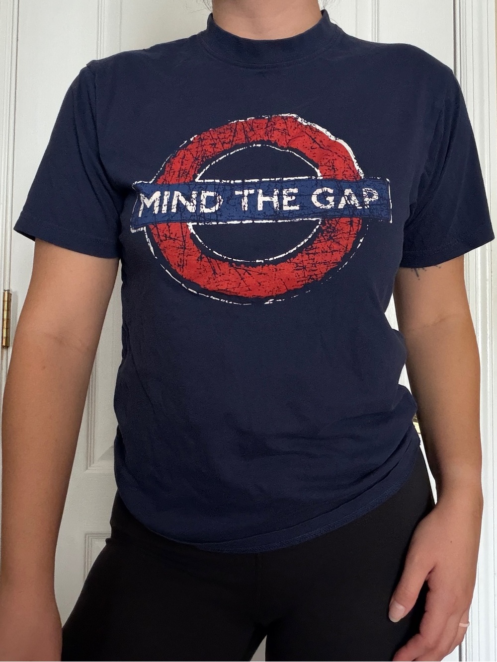 Mind The Gap Graphic Tee - Navy Blue